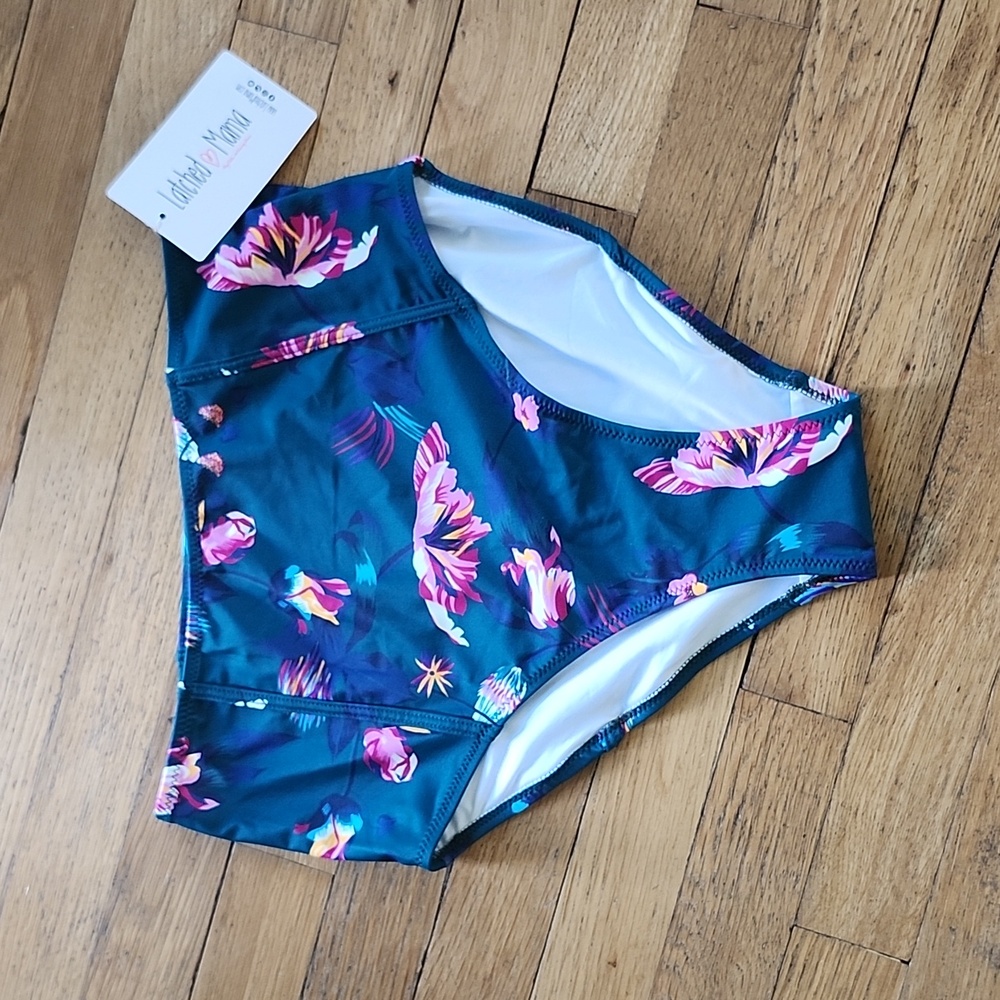 Latched Mama Floral Bikini - Teal and Pink